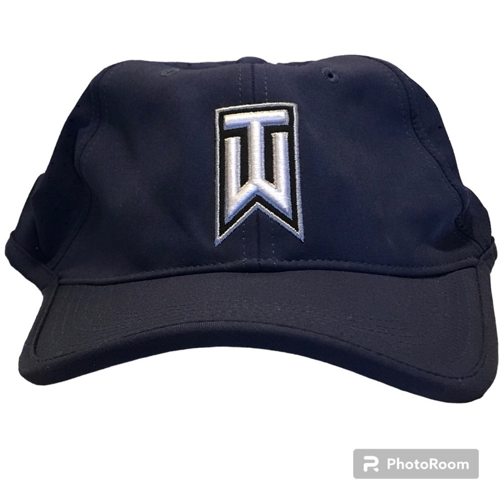 Tiger Woods Embroidered Logo on Nike Adjustable Navy Blue Golf Cap